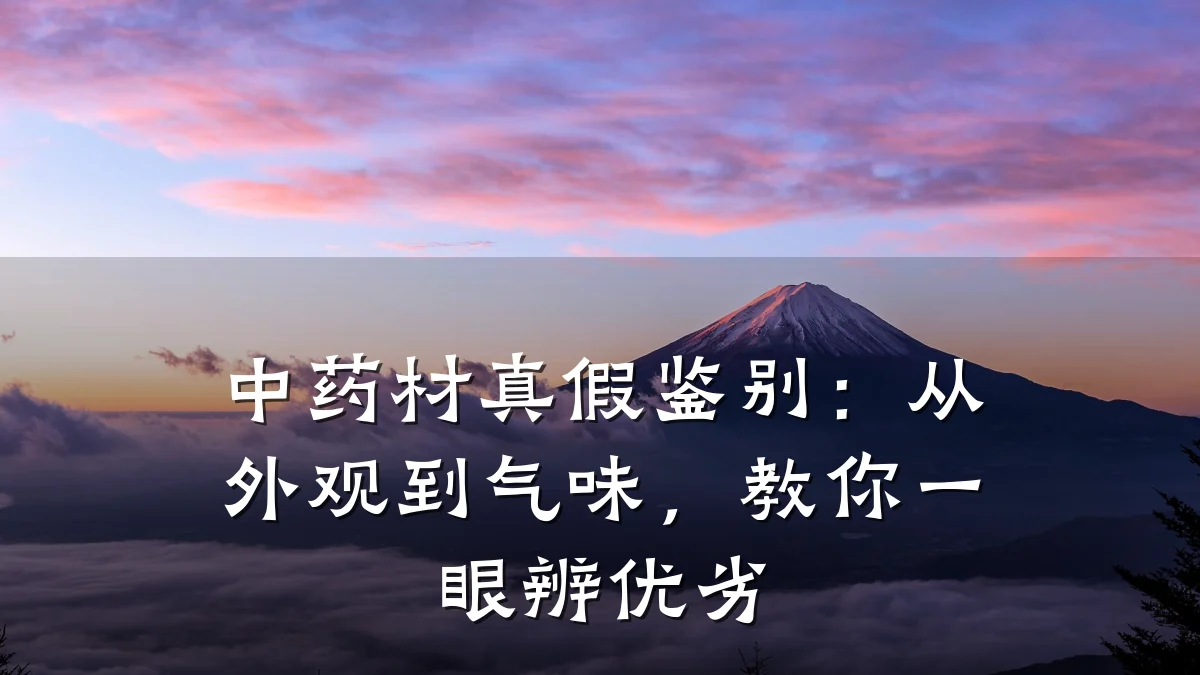 中药材真假鉴别：从外观到气味，教你一眼辨优劣