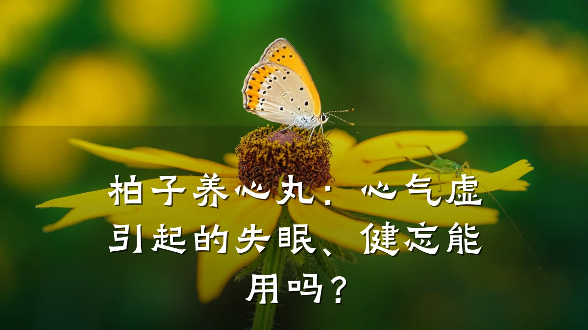 柏子养心丸：心气虚引起的失眠、健忘能用吗？