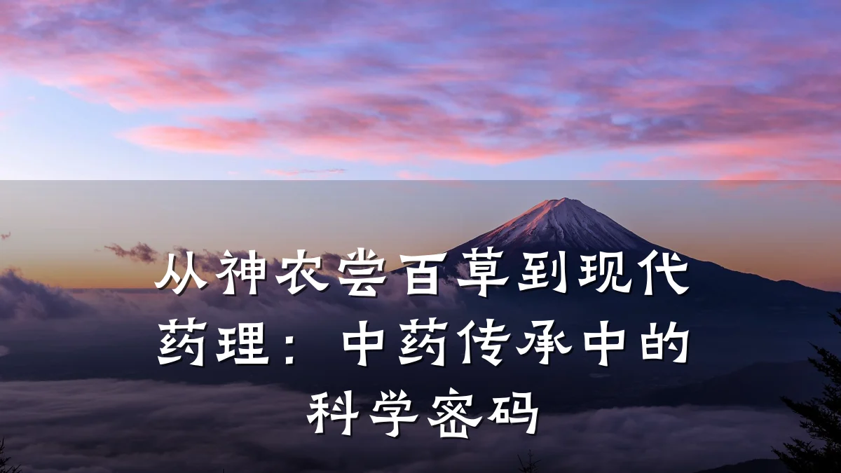 从神农尝百草到现代药理:中药传承中的科学密码