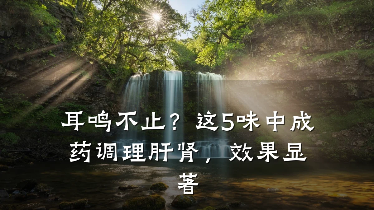 耳鸣不止?这5味中成药调理肝肾,效果显著