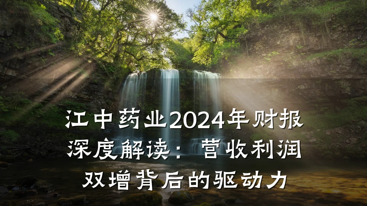 江中药业2024年财报深度解读：营收利润双增背后的驱动力