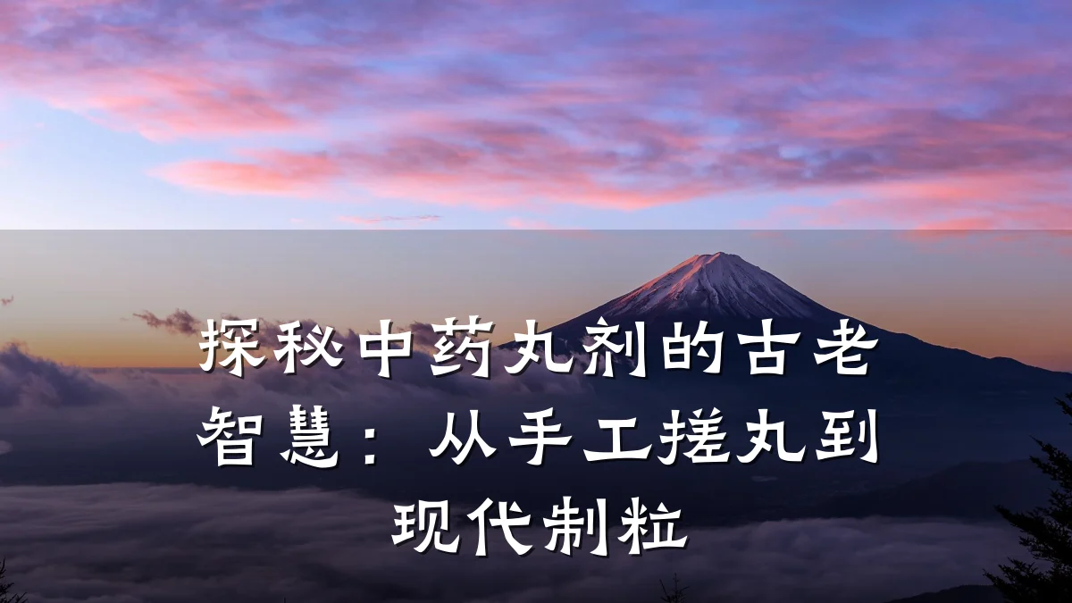 探秘中药丸剂的古老智慧:从手工搓丸到现代制粒