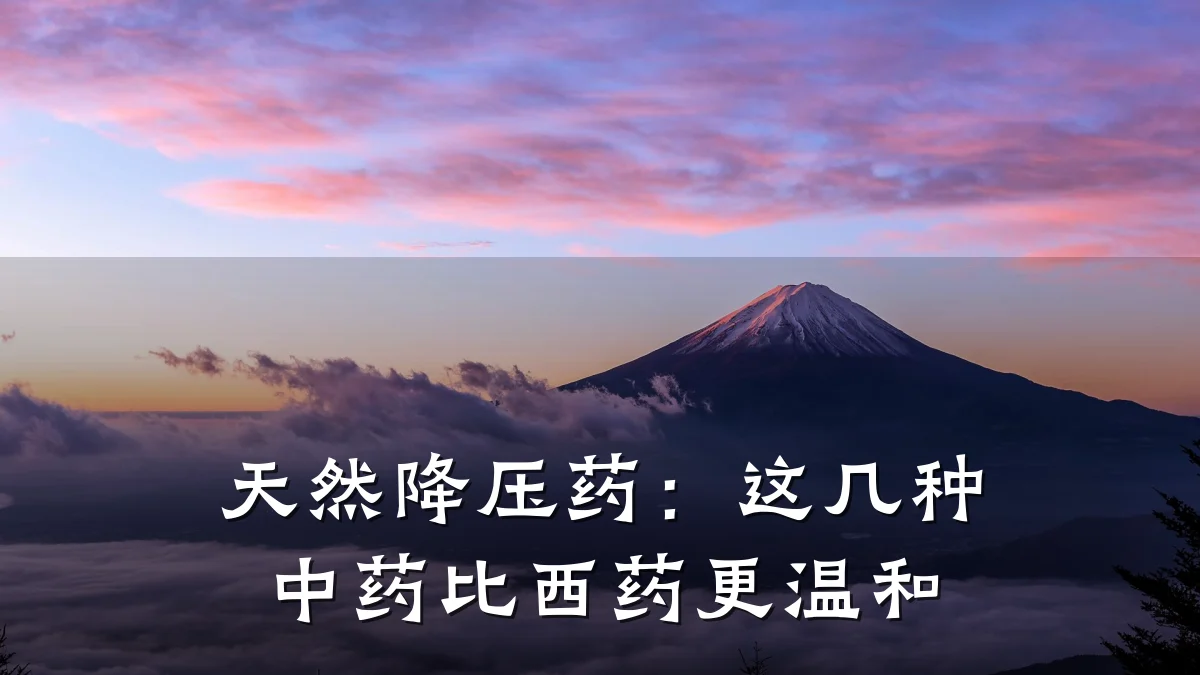 天然降压药:这几种中药比西药更温和