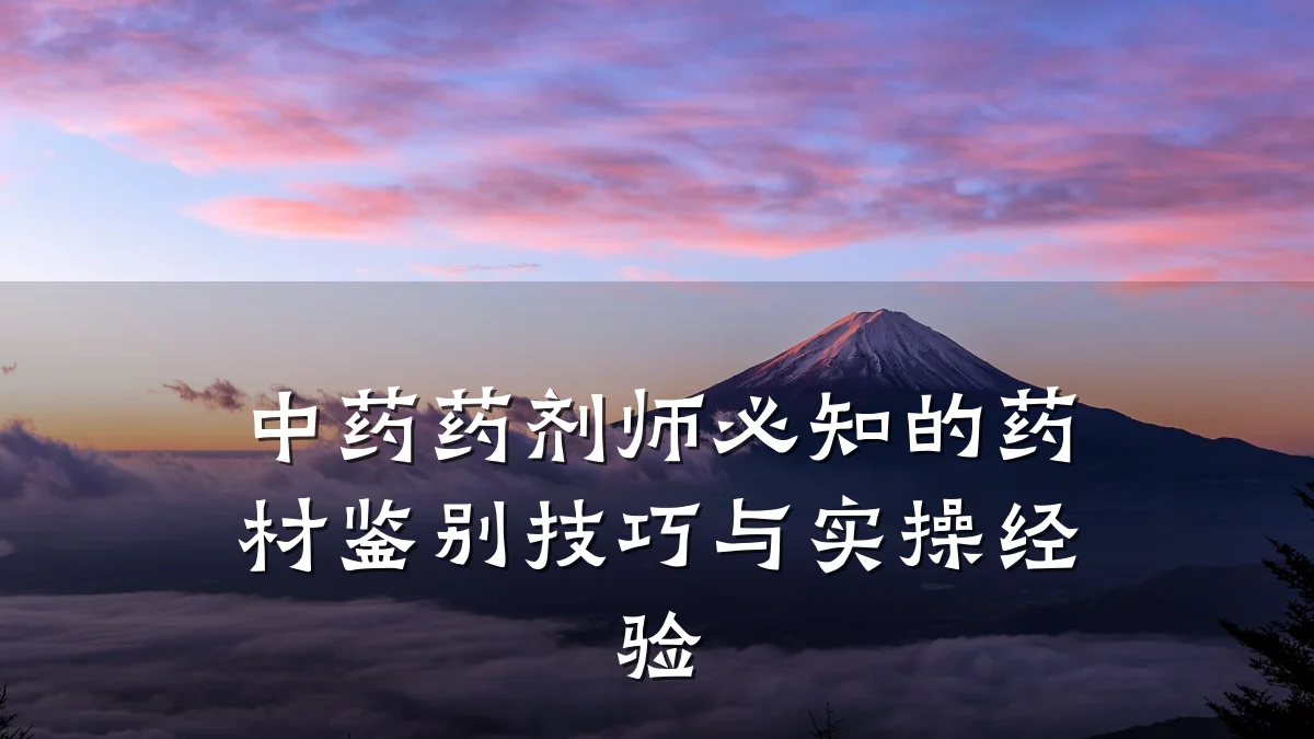 中药药剂师必知的药材鉴别技巧与实操经验
