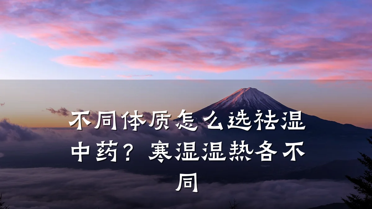 不同体质怎么选祛湿中药?寒湿湿热各不同