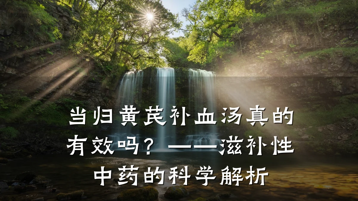 当归黄芪补血汤真的有效吗？——滋补性中药的科学解析