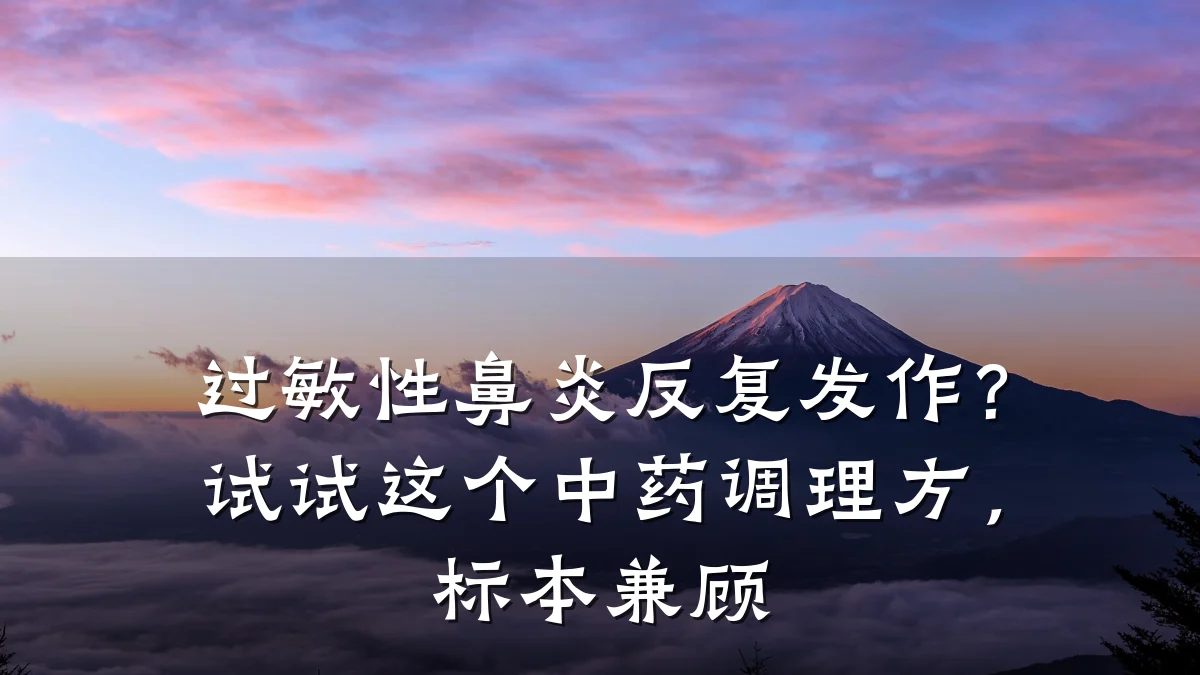 过敏性鼻炎反复发作?试试这个中药调理方,标本兼顾