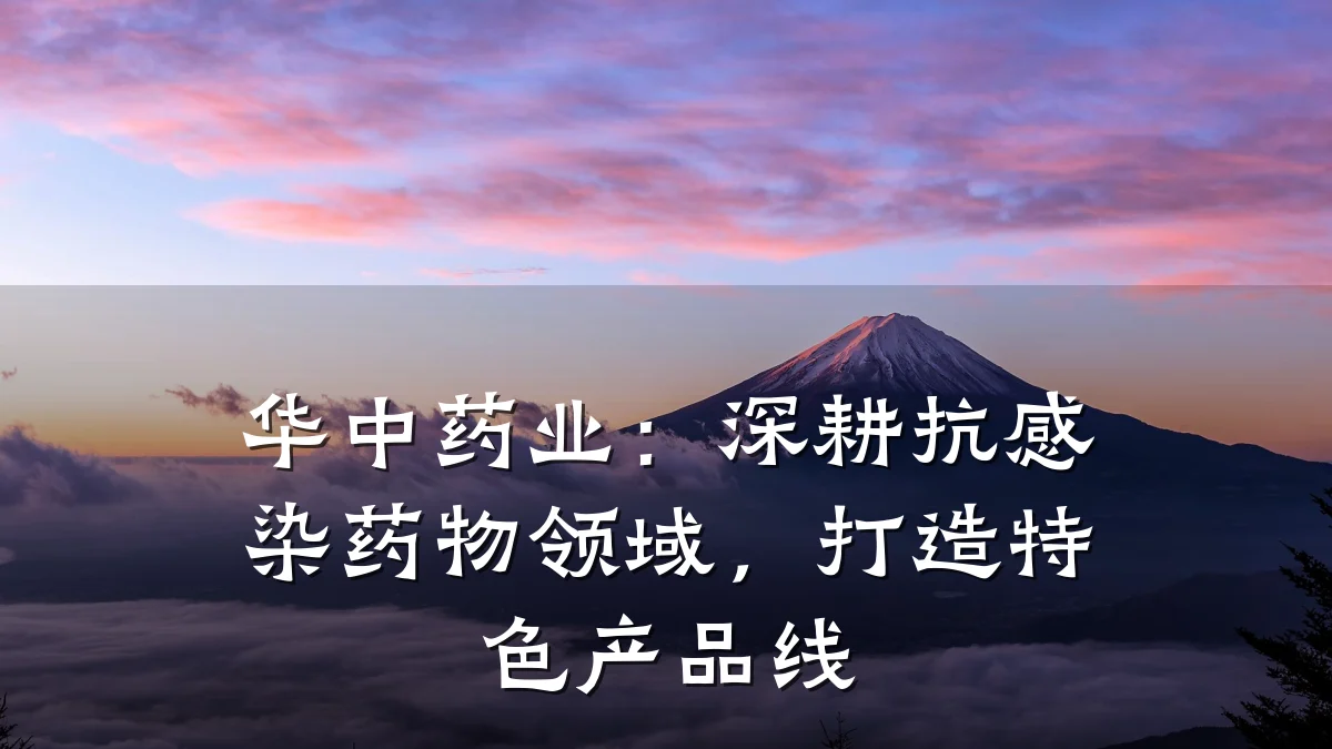 华中药业:深耕抗感染药物领域,打造特色产品线