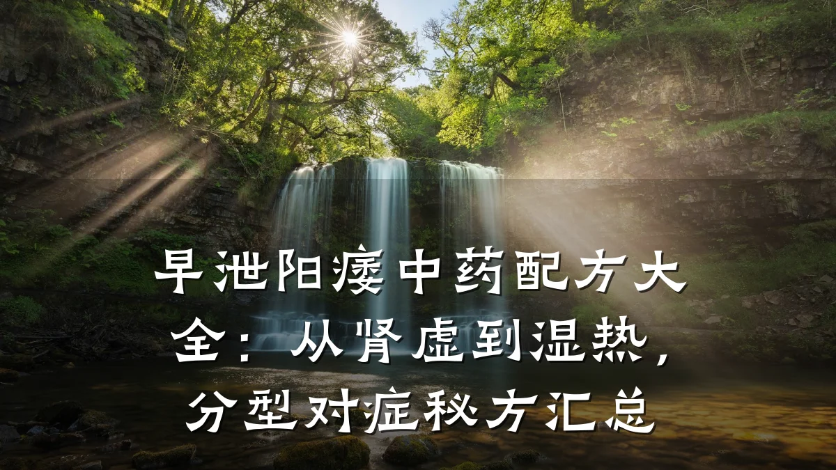 早泄阳痿中药配方大全:从肾虚到湿热,分型对症秘方汇总