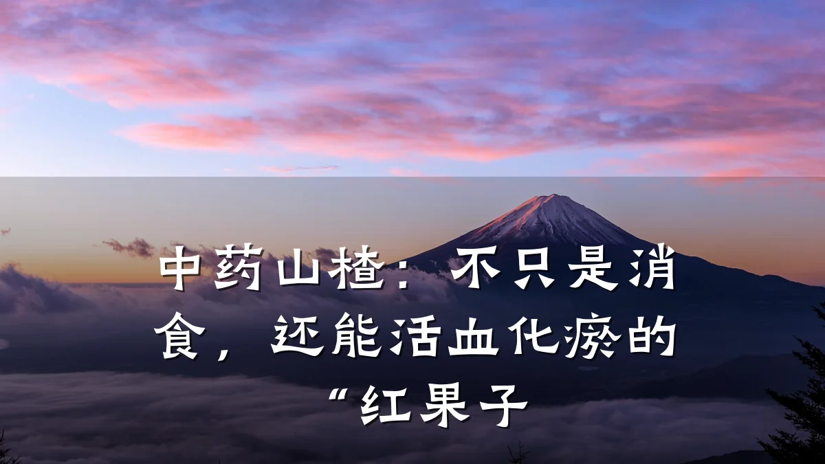 中药山楂:不只是消食,还能活血化瘀的“红果子