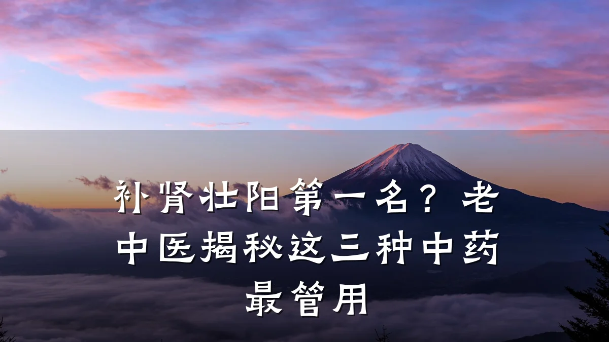 补肾壮阳第一名?老中医揭秘这三种中药最管用