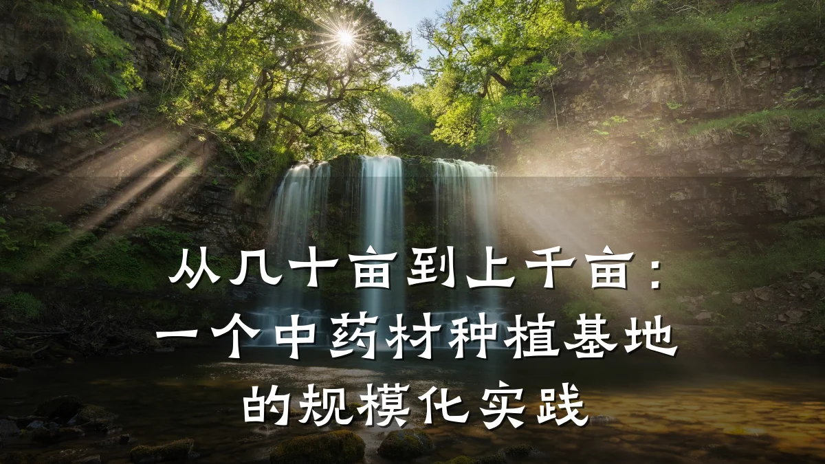 从几十亩到上千亩:一个中药材种植基地的规模化实践