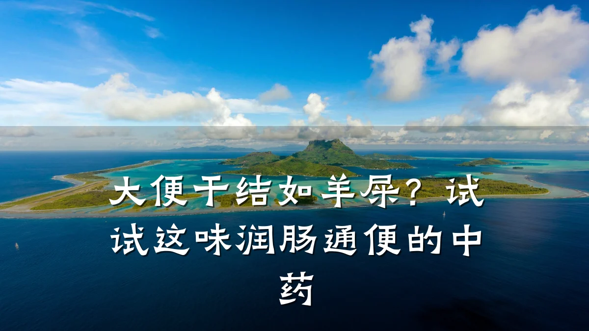 大便干结如羊屎?试试这味润肠通便的中药