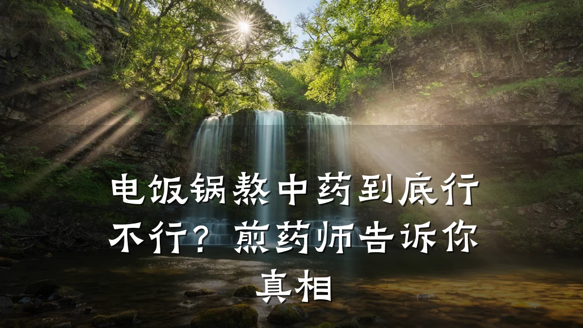 电饭锅熬中药到底行不行?煎药师告诉你真相
