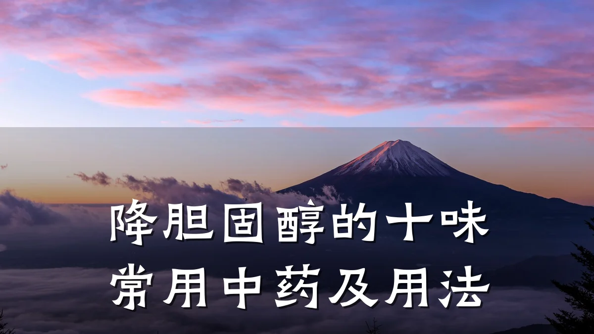 降胆固醇的十味常用中药及用法