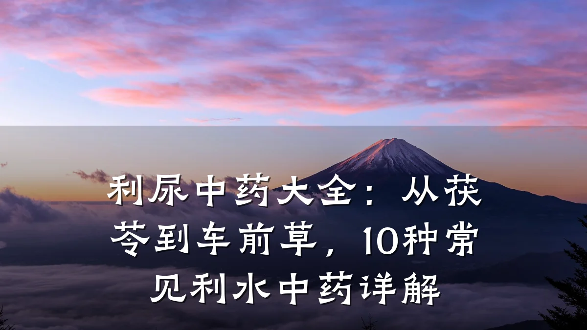 利尿中药大全:从茯苓到车前草,10种常见利水中药详解