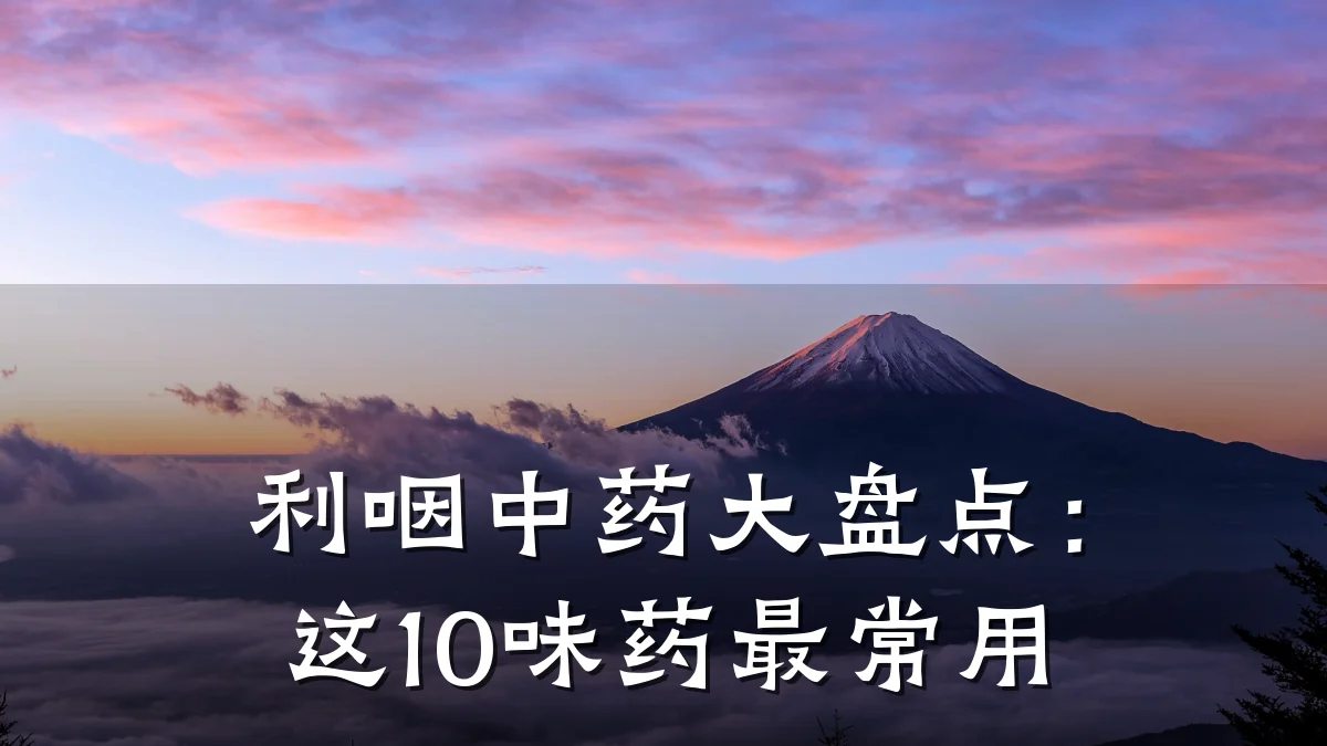 利咽中药大盘点:这10味药最常用