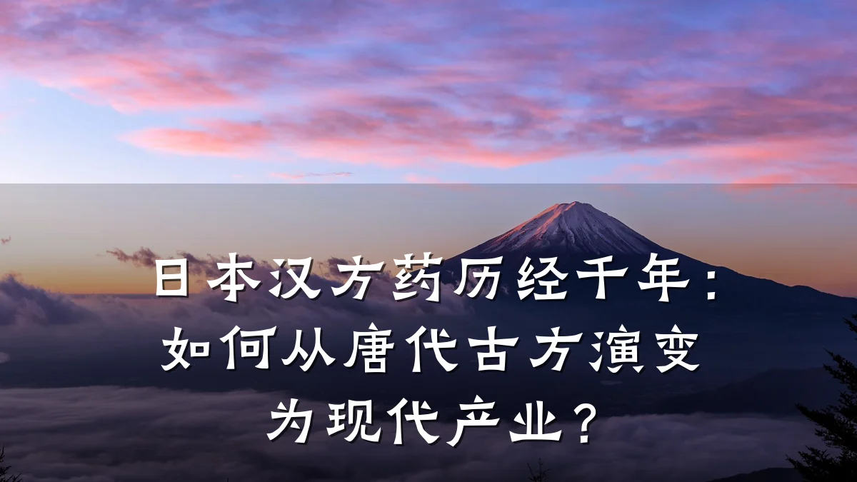 日本汉方药历经千年：如何从唐代古方演变为现代产业？
