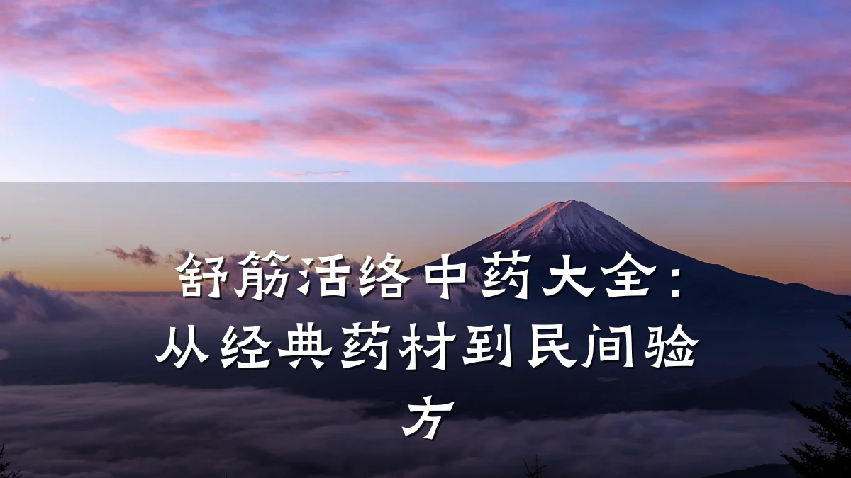 舒筋活络中药大全:从经典药材到民间验方