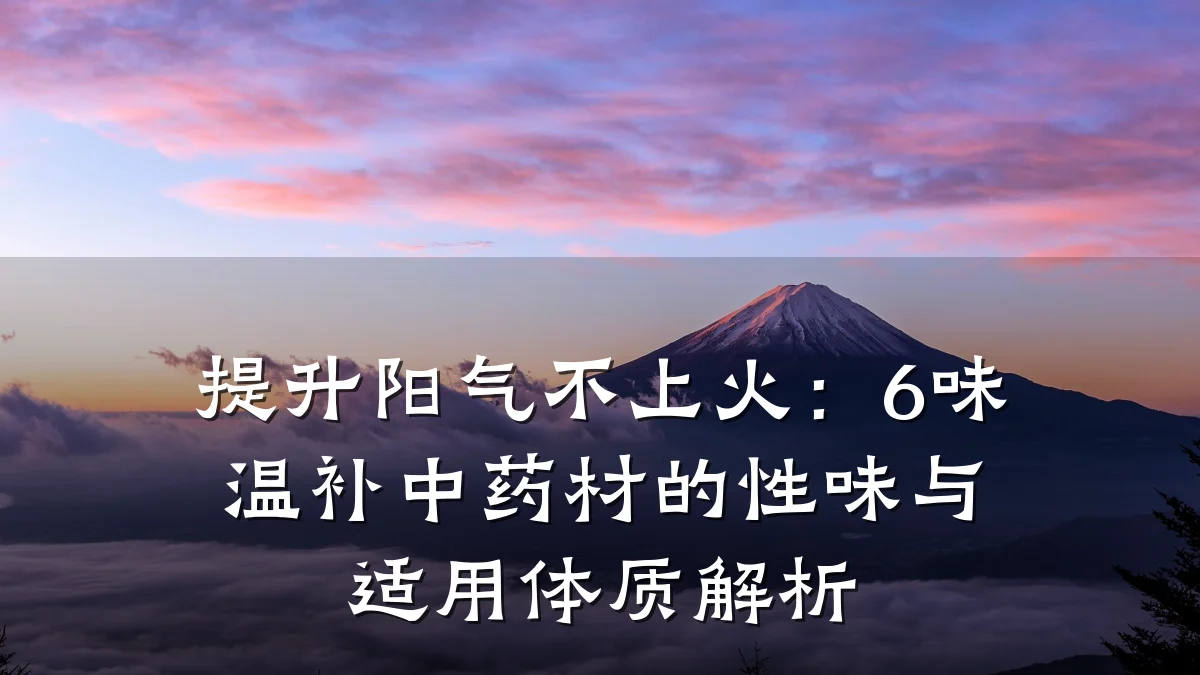 提升阳气不上火:6味温补中药材的性味与适用体质解析