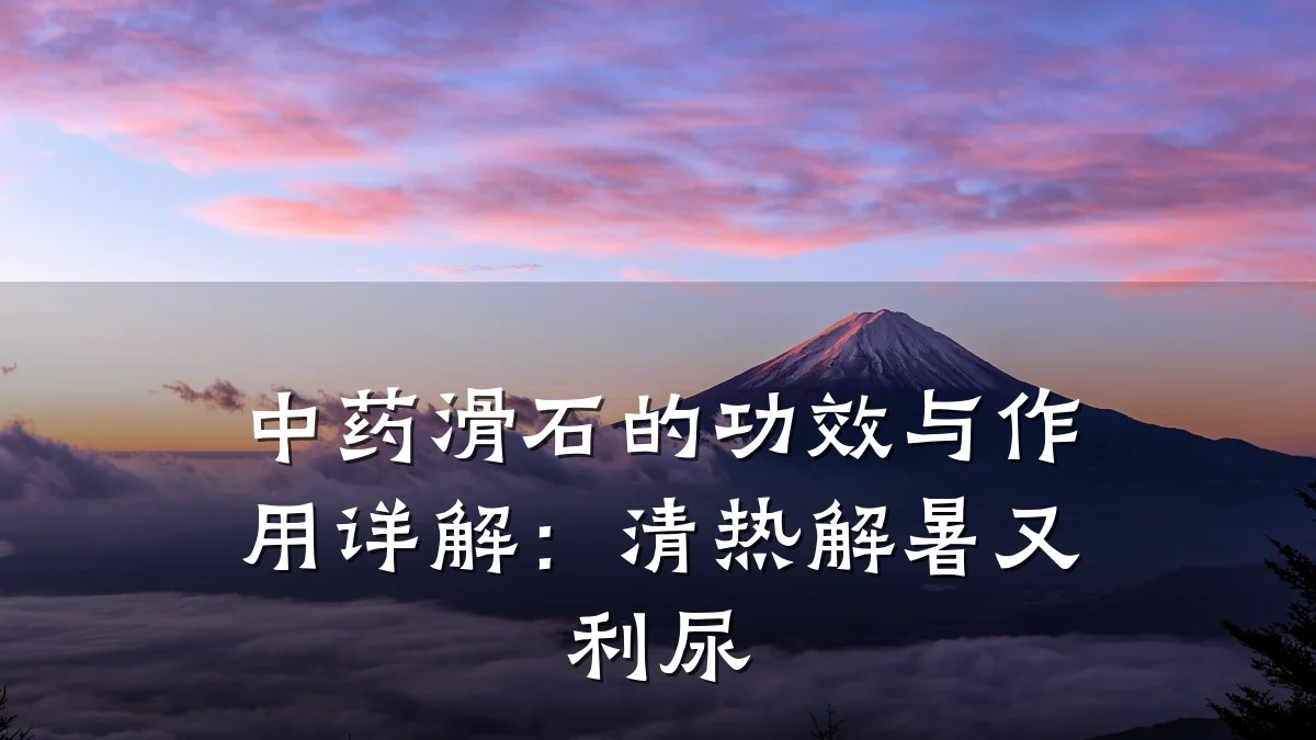 中药滑石的功效与作用详解：清热解暑又利尿