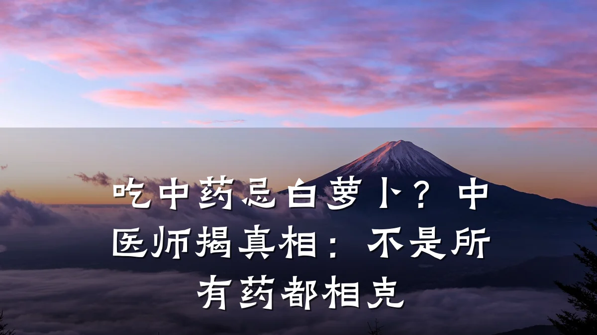 吃中药忌白萝卜?中医师揭真相:不是所有药都相克