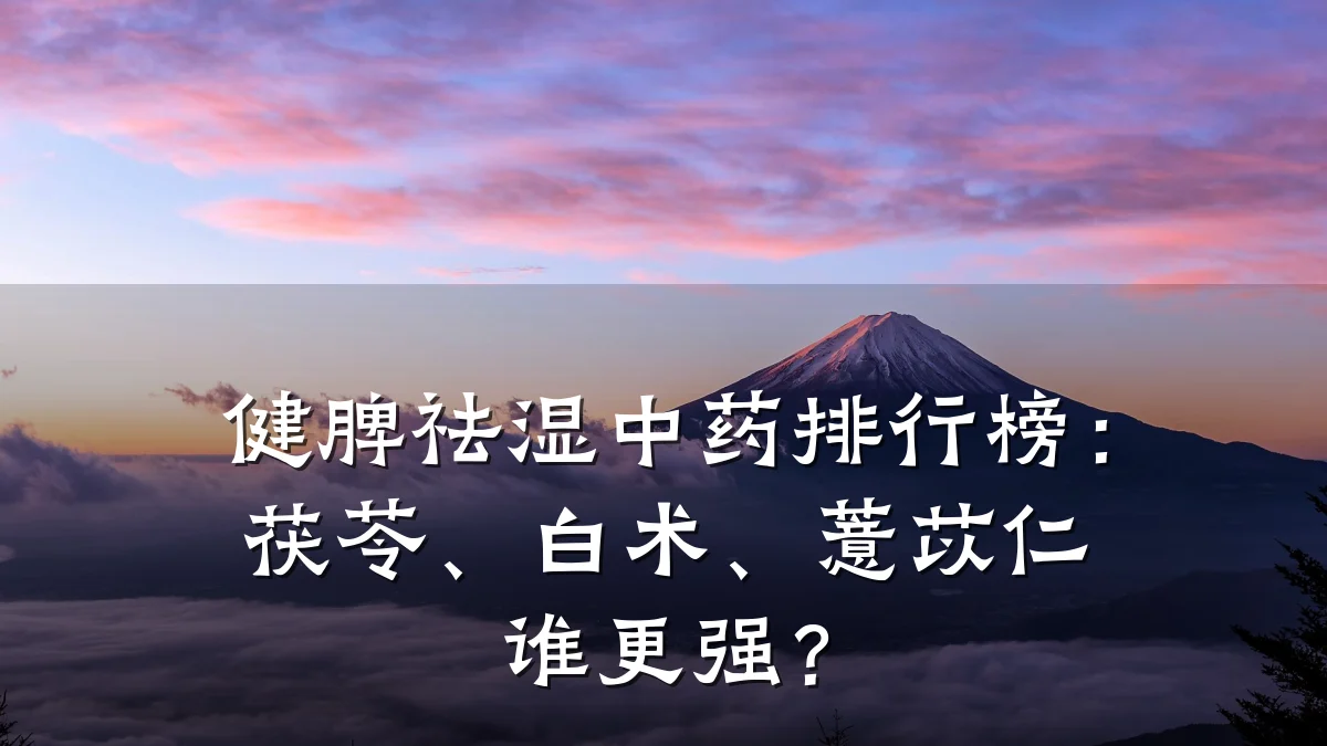 健脾祛湿中药排行榜:茯苓、白术、薏苡仁谁更强?