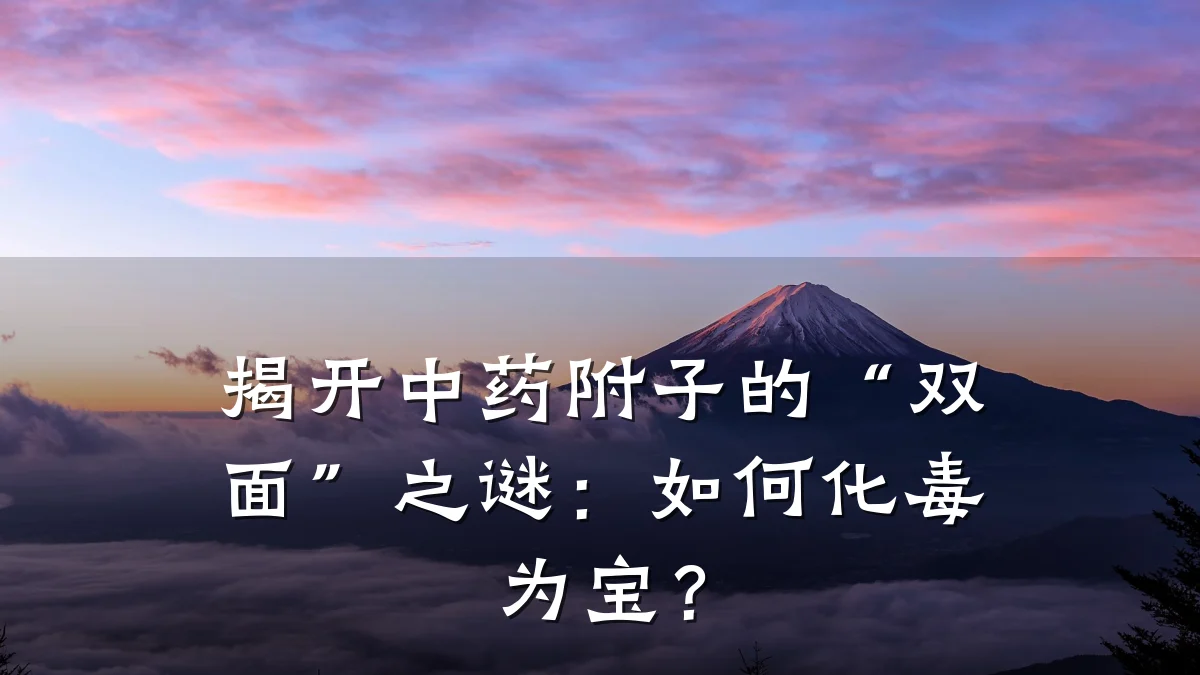揭开中药附子的“双面”之谜:如何化毒为宝?