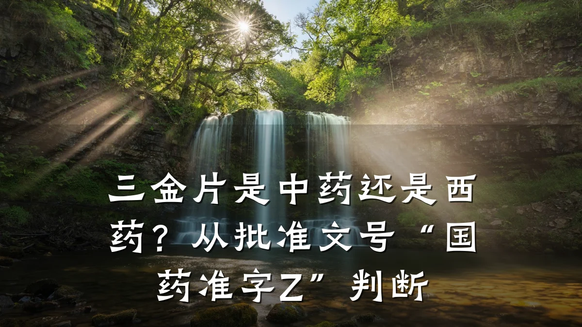三金片是中药还是西药？从批准文号“国药准字Z”判断