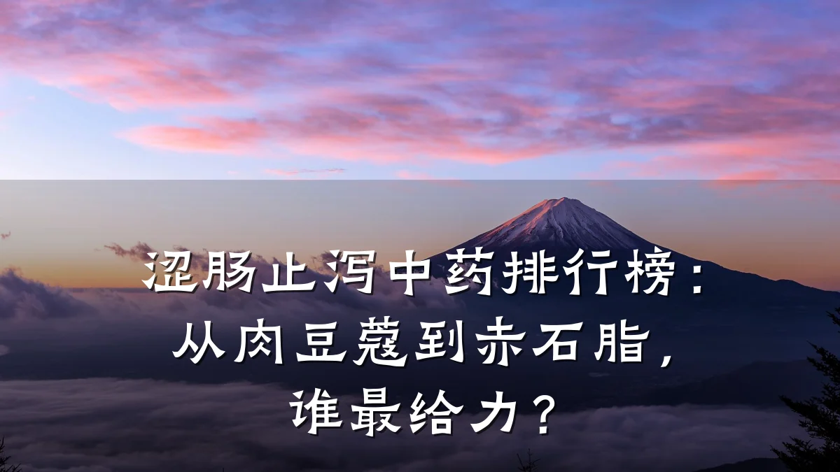 涩肠止泻中药排行榜：从肉豆蔻到赤石脂，谁最给力？