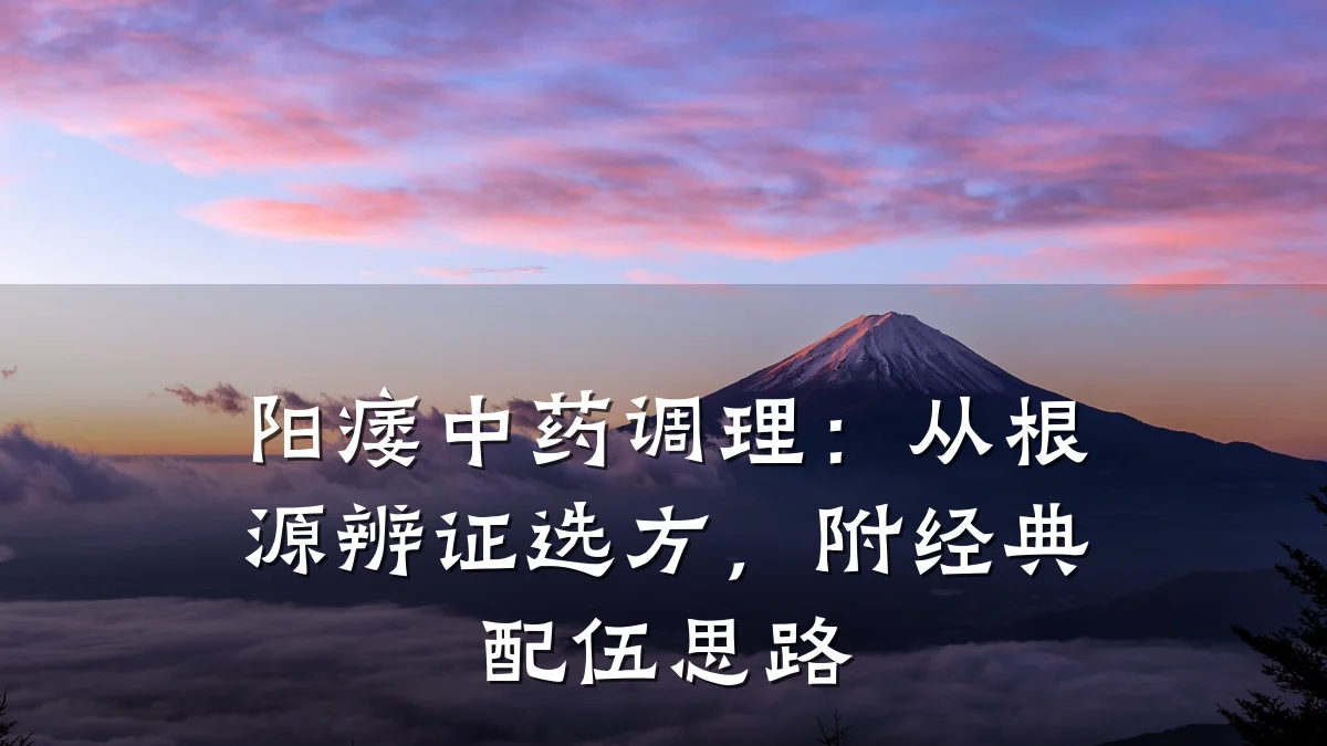 阳痿中药调理:从根源辨证选方,附经典配伍思路