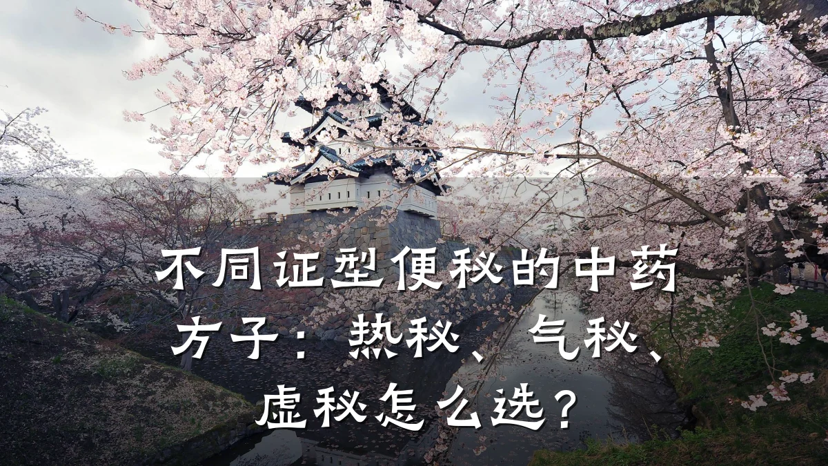 不同证型便秘的中药方子:热秘、气秘、虚秘怎么选?