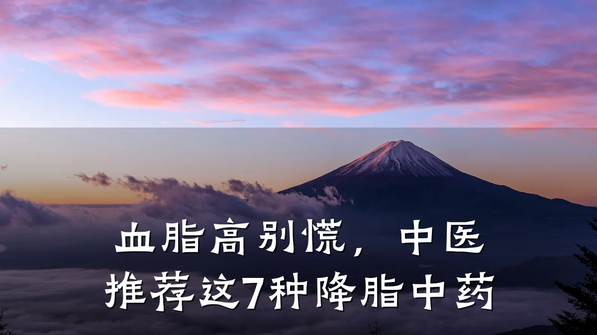 血脂高别慌,中医推荐这7种降脂中药