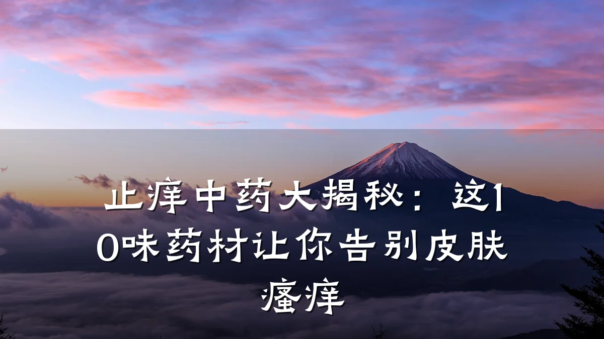 止痒中药大揭秘:这10味药材让你告别皮肤瘙痒