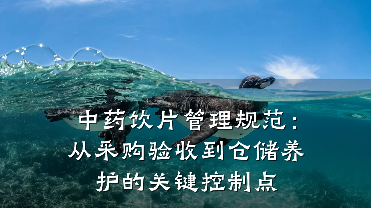 中药饮片管理规范:从采购验收到仓储养护的关键控制点