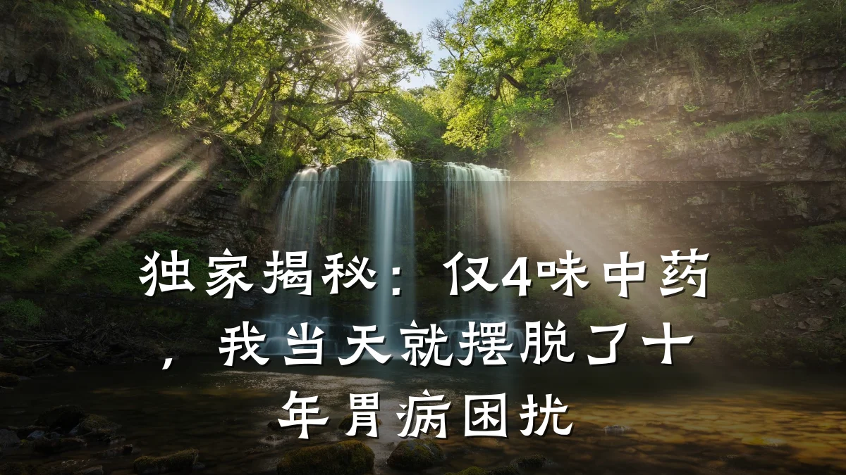 独家揭秘:仅4味中药,我当天就摆脱了十年胃病困扰