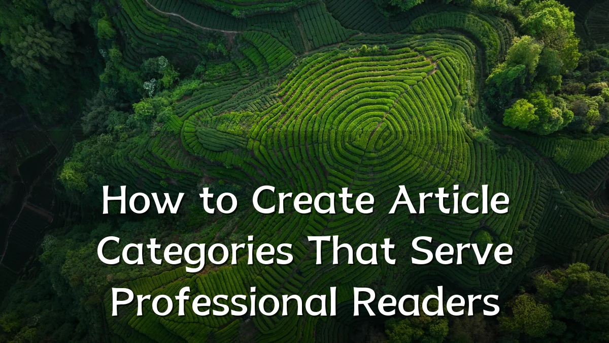 How to Create Article Categories That Serve Professional Readers