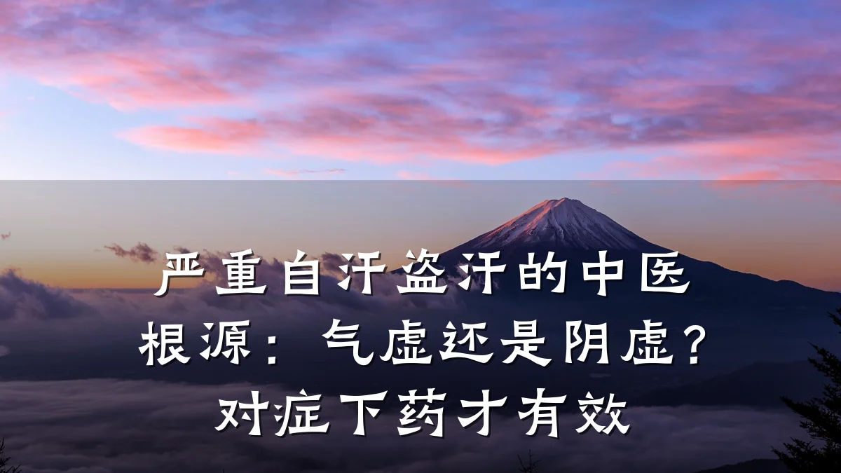 严重自汗盗汗的中医根源：气虚还是阴虚？对症下药才有效