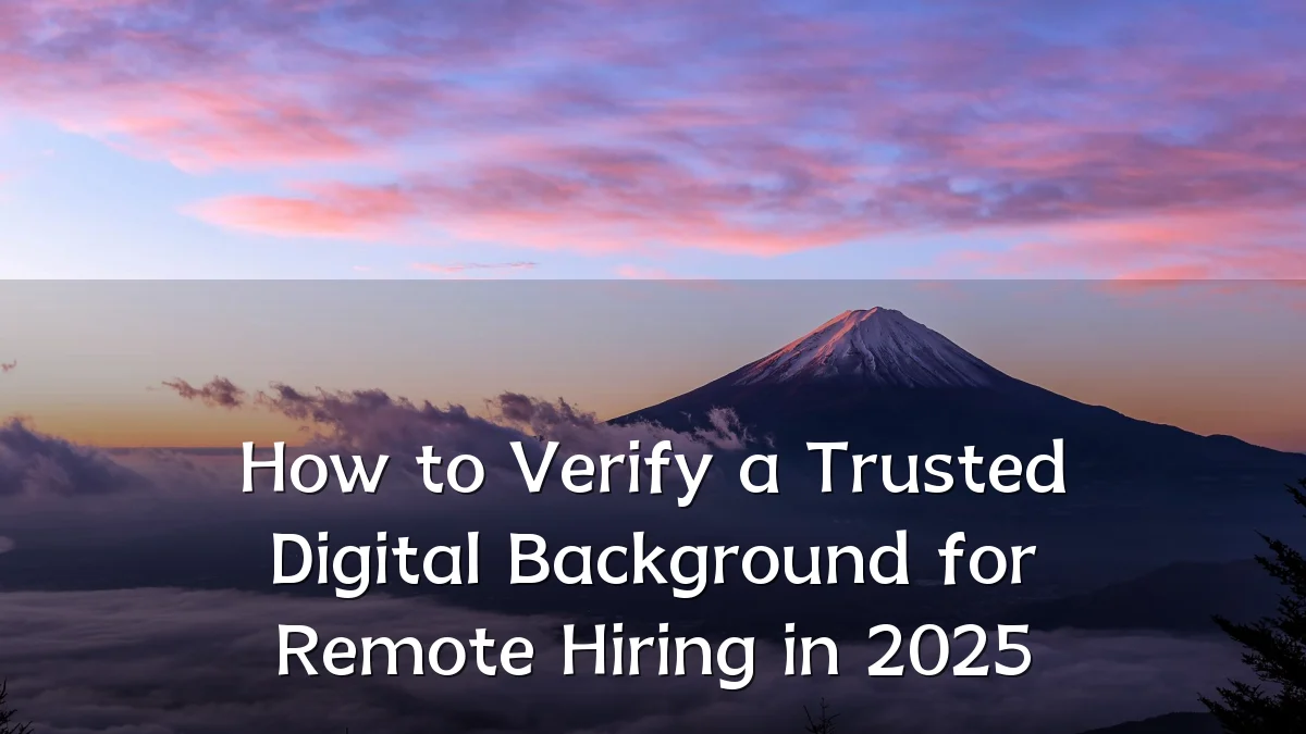 How to Verify a Trusted Digital Background for Remote Hiring in 2025