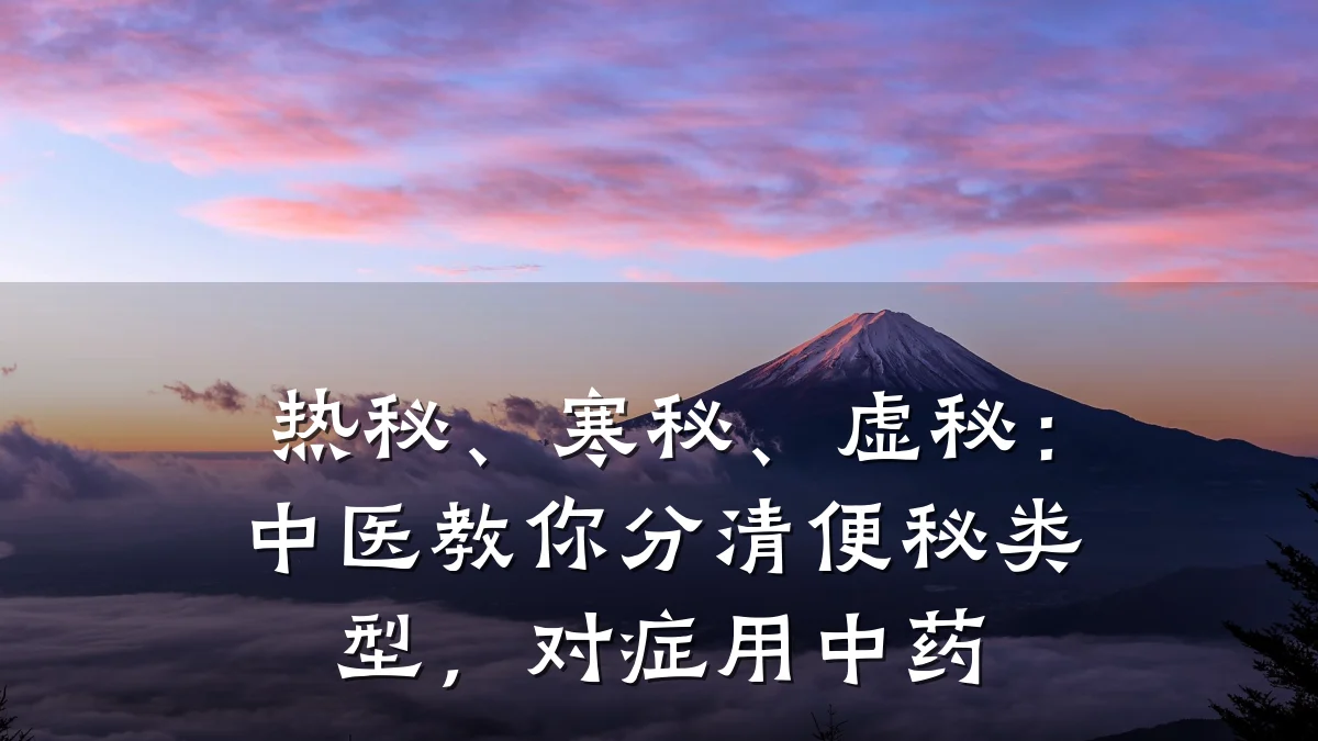 热秘、寒秘、虚秘:中医教你分清便秘类型,对症用中药