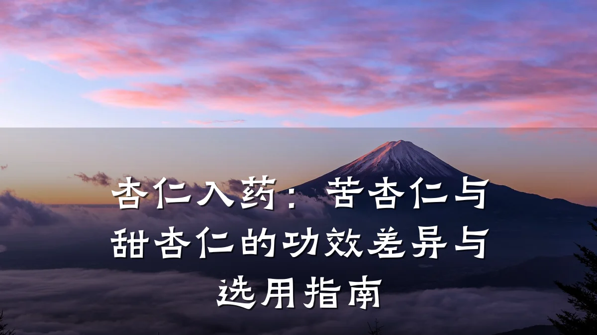 杏仁入药:苦杏仁与甜杏仁的功效差异与选用指南