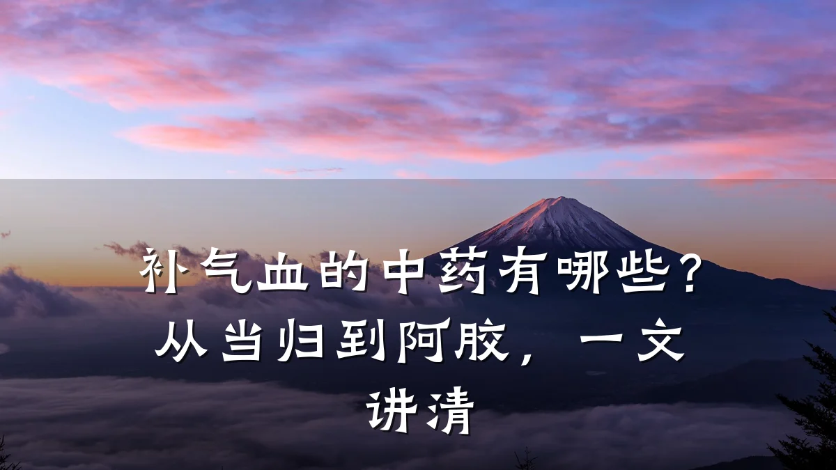 补气血的中药有哪些?从当归到阿胶,一文讲清