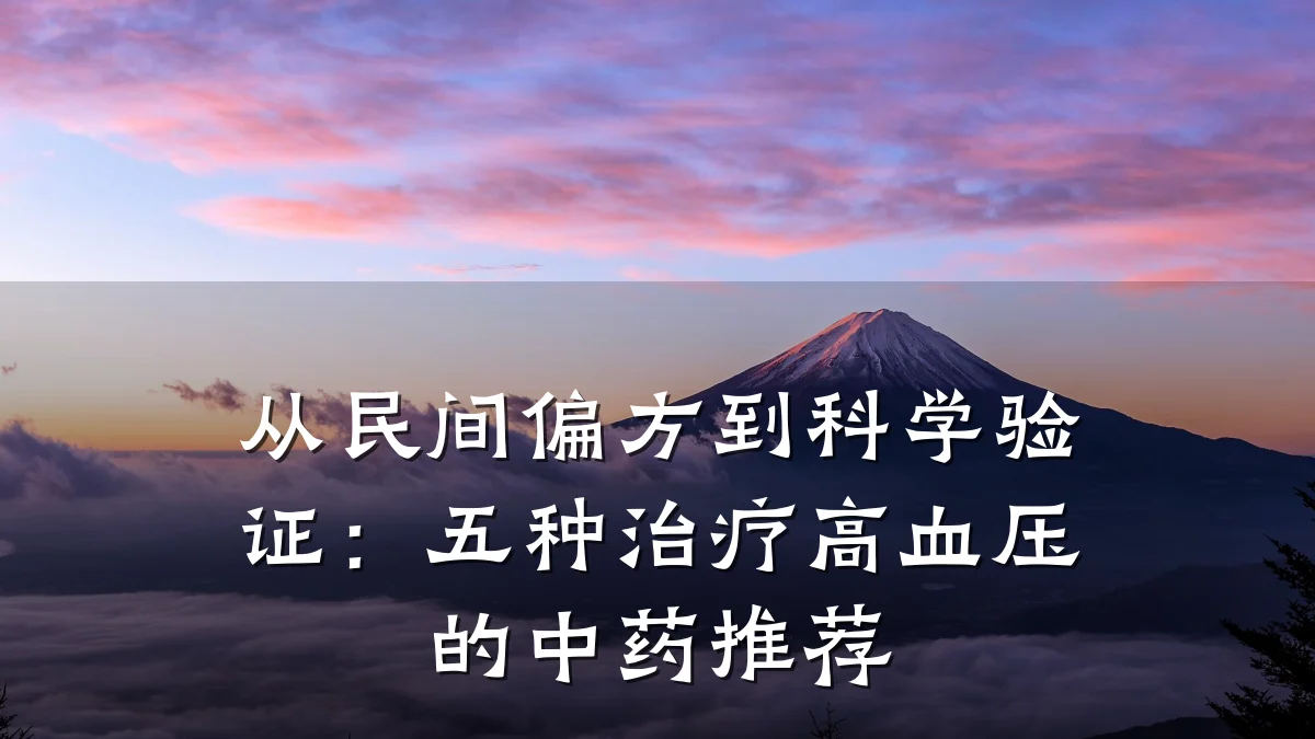 从民间偏方到科学验证:五种治疗高血压的中药推荐