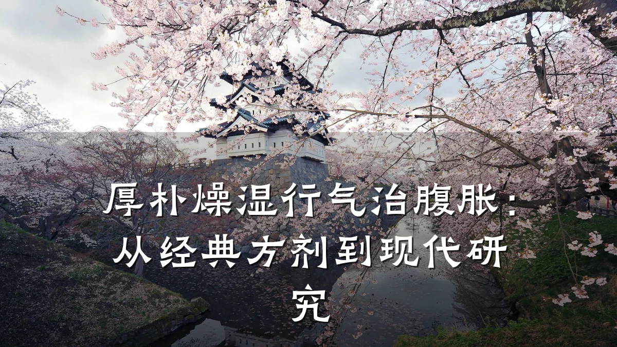厚朴燥湿行气治腹胀:从经典方剂到现代研究