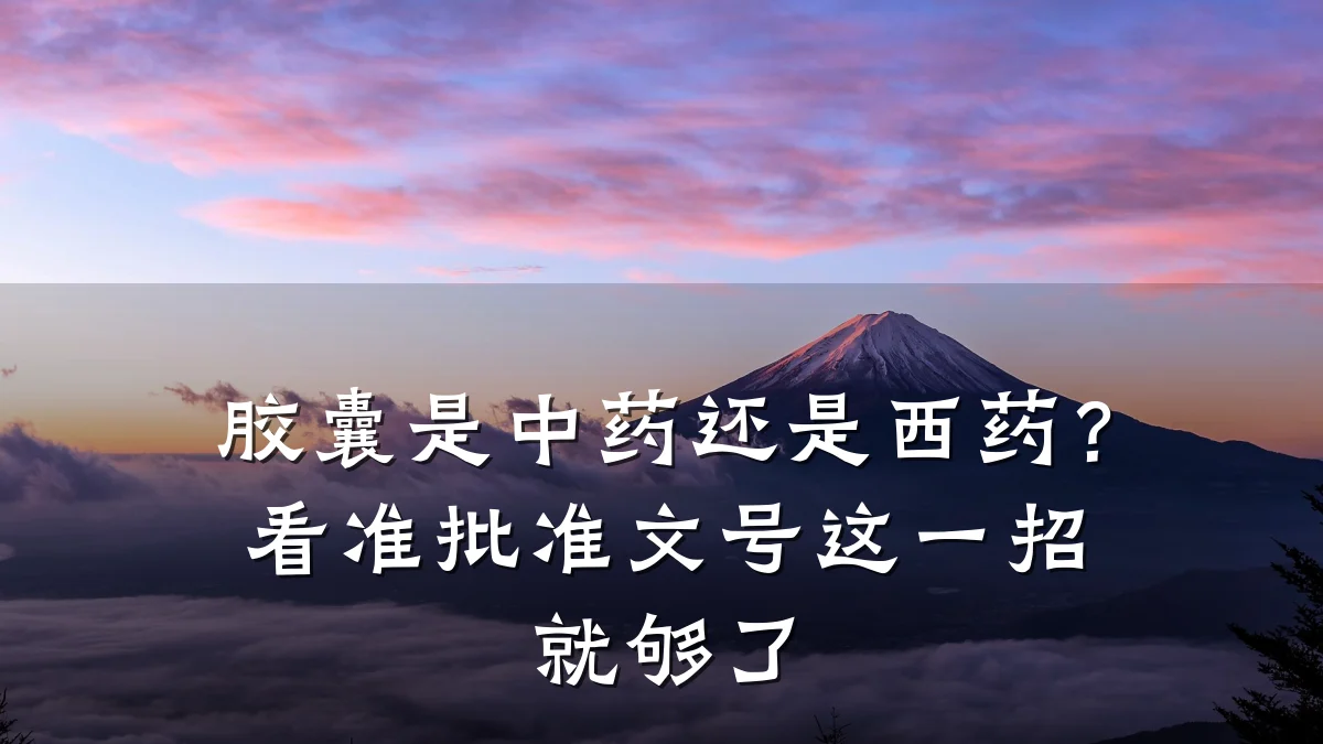 胶囊是中药还是西药?看准批准文号这一招就够了