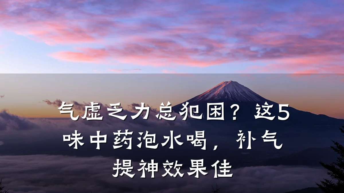 气虚乏力总犯困?这5味中药泡水喝,补气提神效果佳