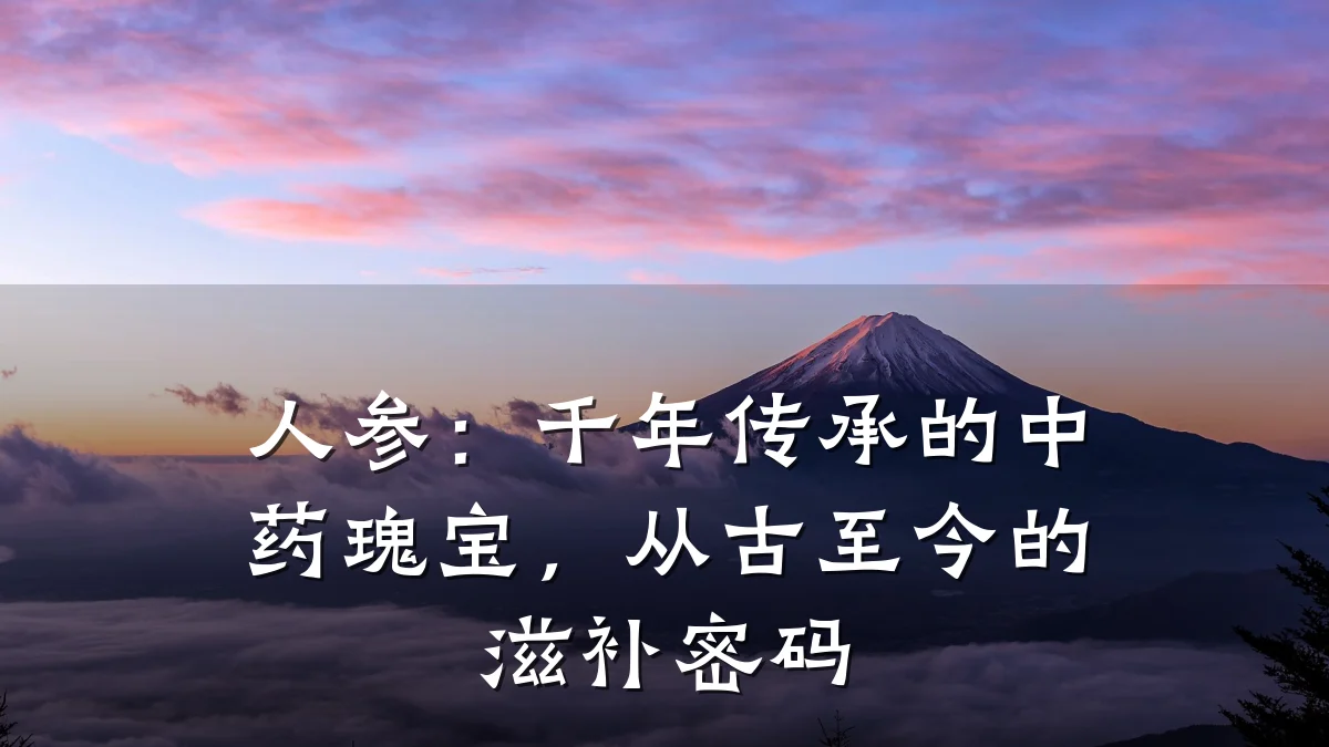 人参：千年传承的中药瑰宝，从古至今的滋补密码