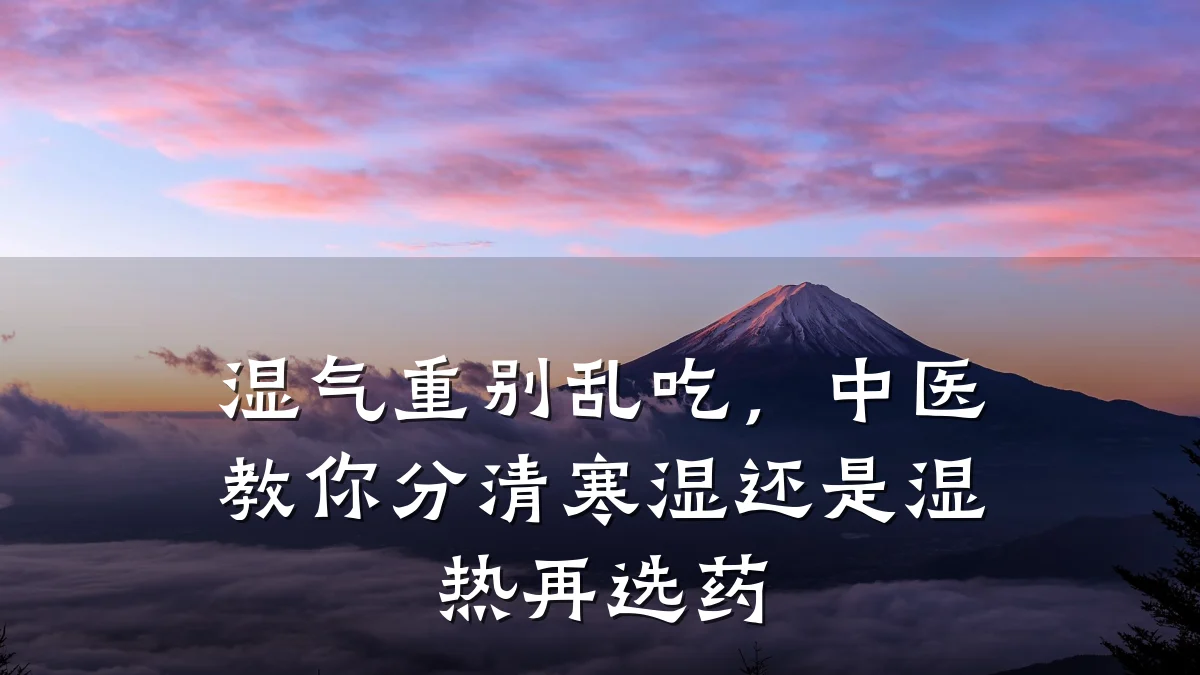 湿气重别乱吃,中医教你分清寒湿还是湿热再选药