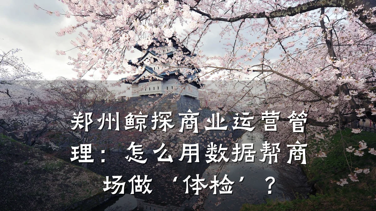 郑州鲸探商业运营管理：怎么用数据帮商场做‘体检’？