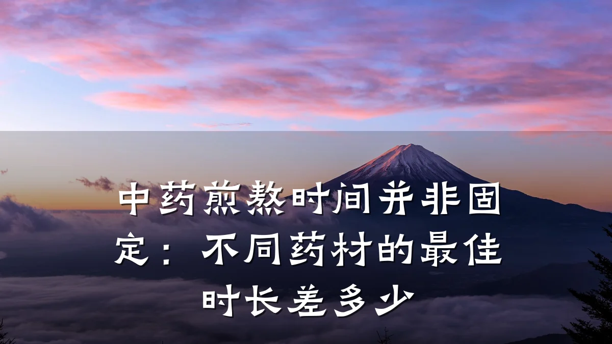 中药煎熬时间并非固定:不同药材的最佳时长差多少